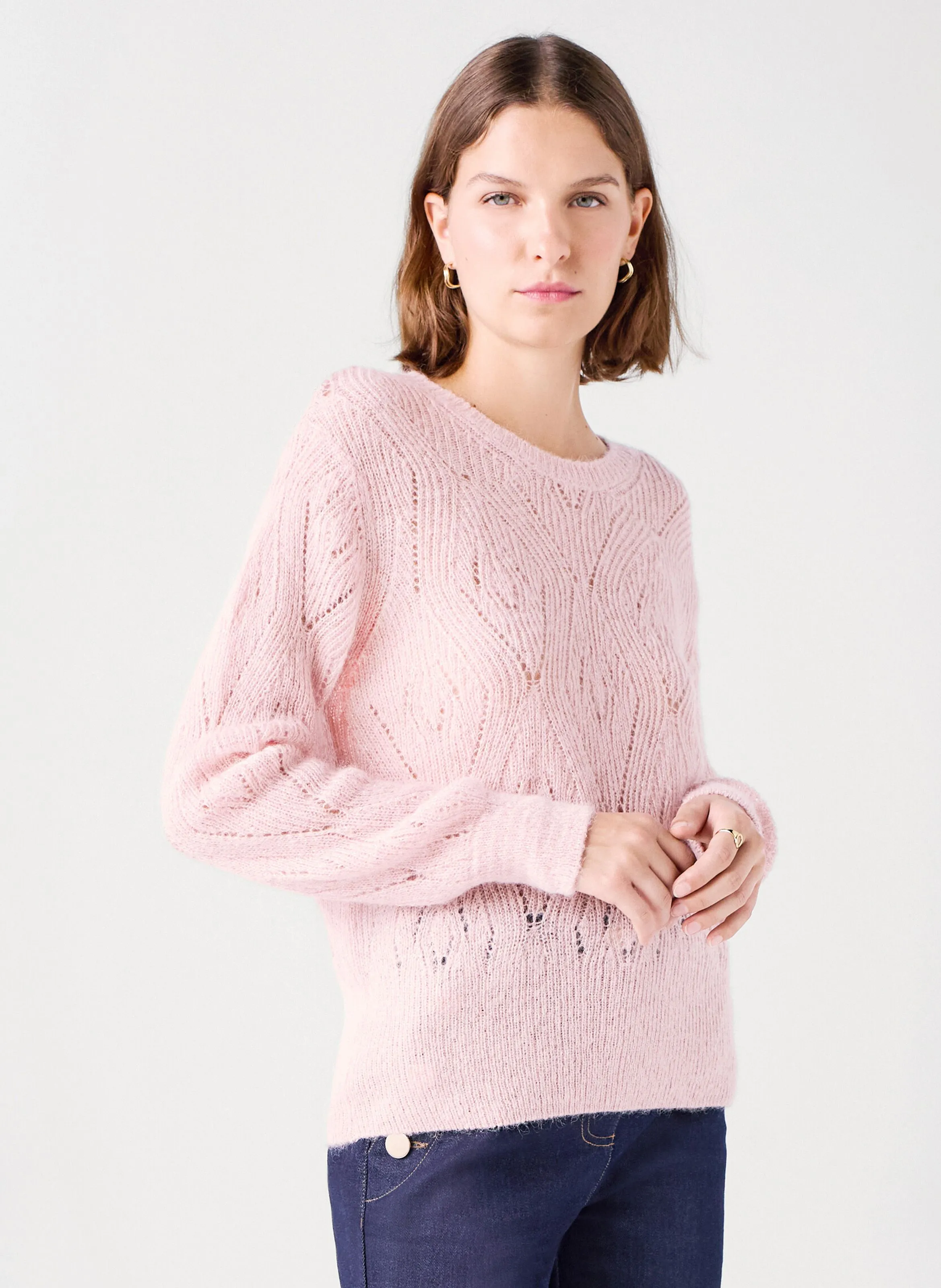  CAROLL   MGORDON - Maglione dritto scollo tondo | Rosa