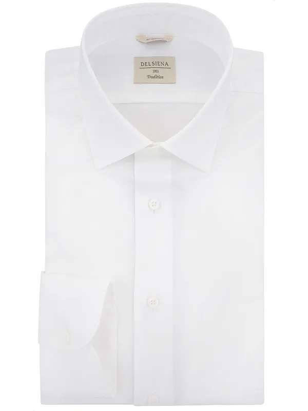 Comfort fit white shirt classic collar