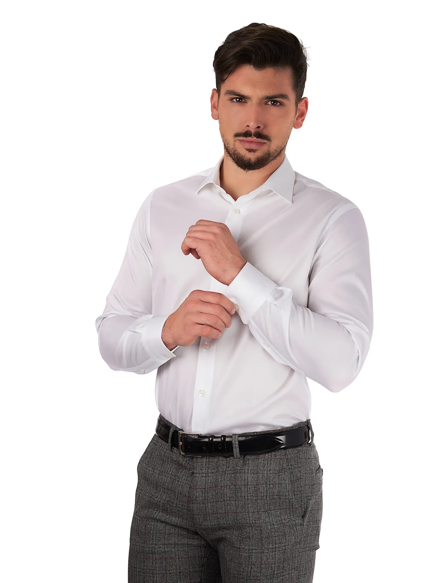 Comfort fit white shirt classic collar
