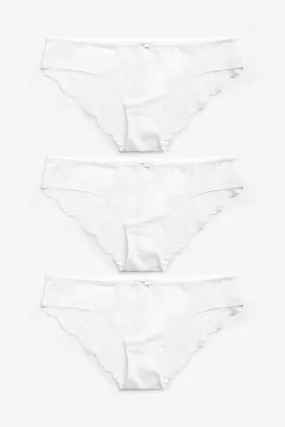 Confezione da 3 slip con retro in pizzo invisibili