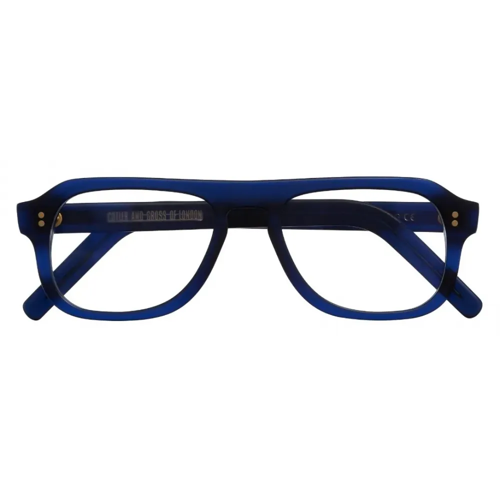 Cutler & Gross - 0822 Aviator Optical Glasses - Matt Classic Navy Blue - Luxury - Cutler & Gross Eyewear
