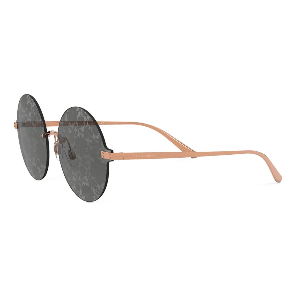 Dolce & Gabbana - Occhiale da Sole Logo Plaque - Oro Rosa - Dolce & Gabbana Eyewear