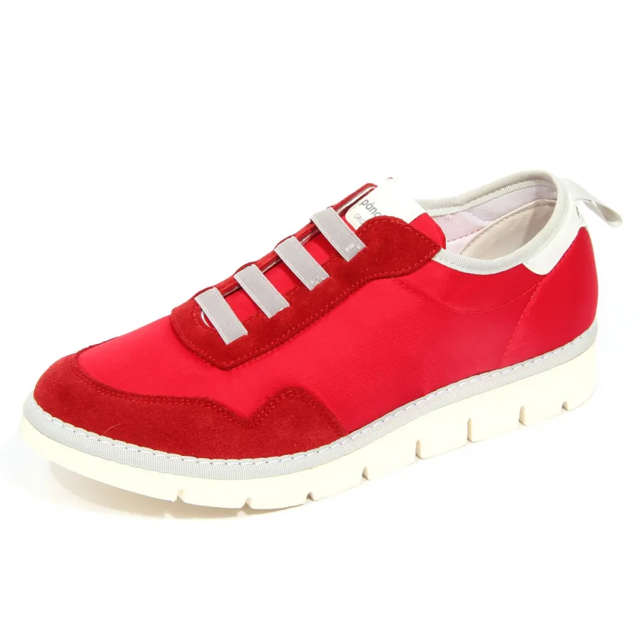 G4874 sneaker donna PÀNCHIC red fabric/suede shoes woman