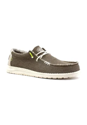 HEY DUDE Wally Braided Sneaker Vela Uomo Fossil Marrone 40003-2BS