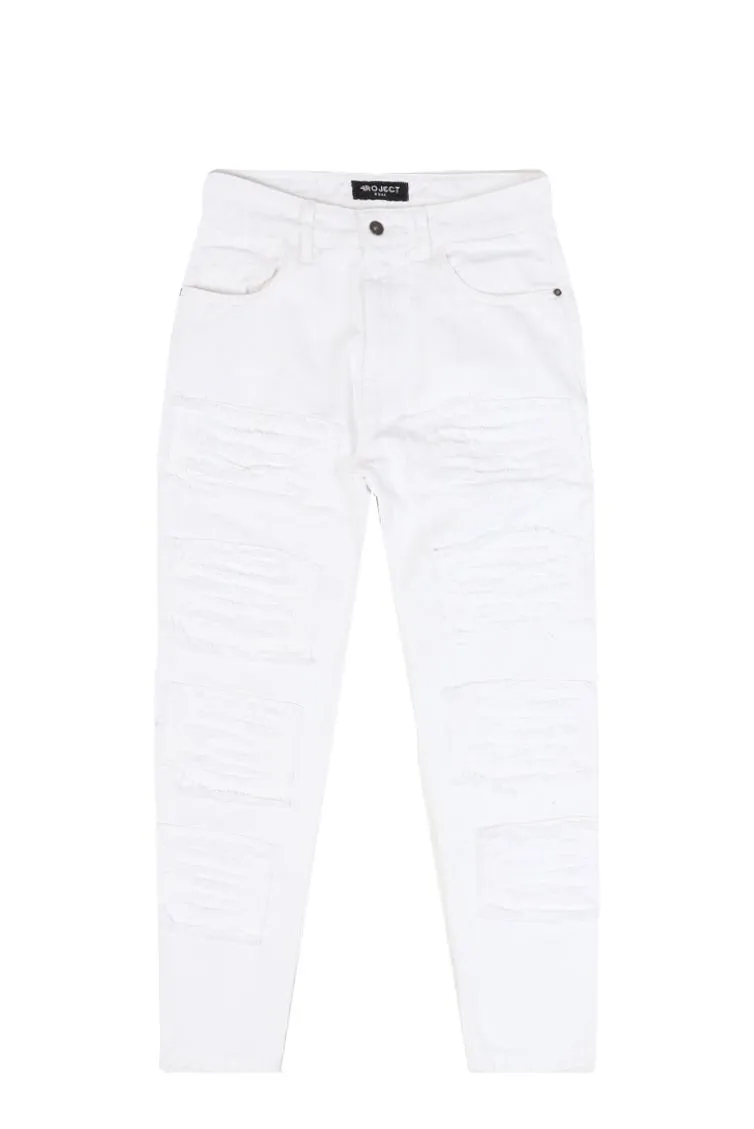 JEANS UOMO PROJ3CT S1 BL RAGS BIANCO