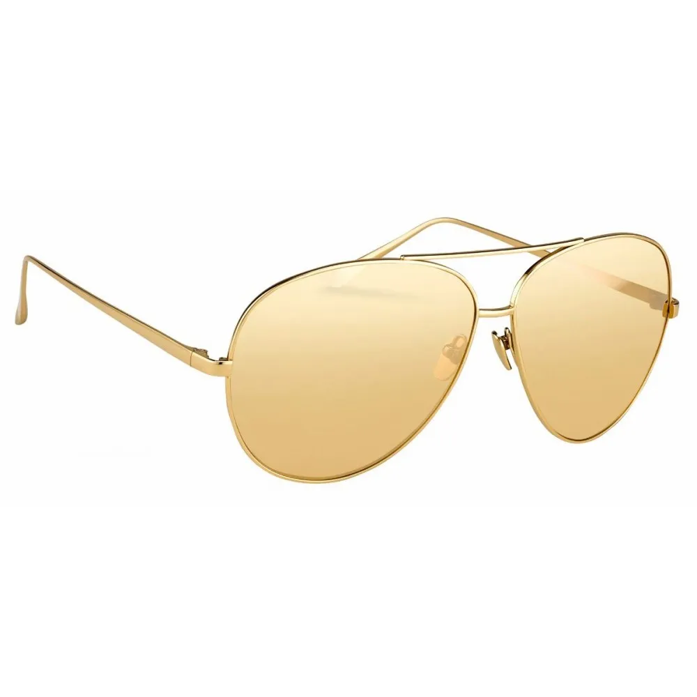 Linda Farrow - Occhiali da Sole Aviator 398 C5 - Oro Giallo Opaco - Linda Farrow Eyewear - Kendall Jenner - Alessandra Ambrosio