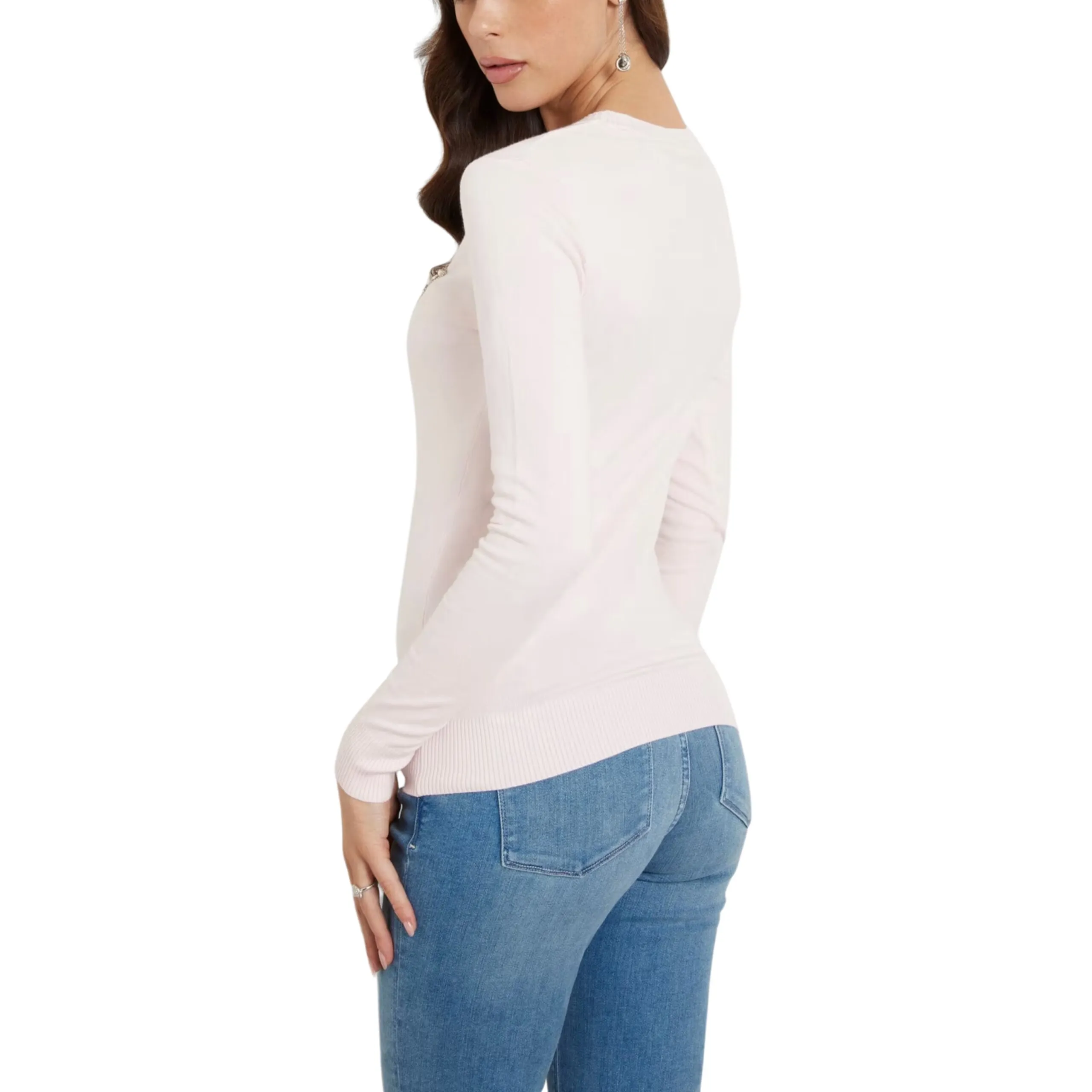 Maglia Guess logo forntale con strass