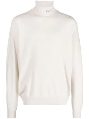 maglione a collo alto panna