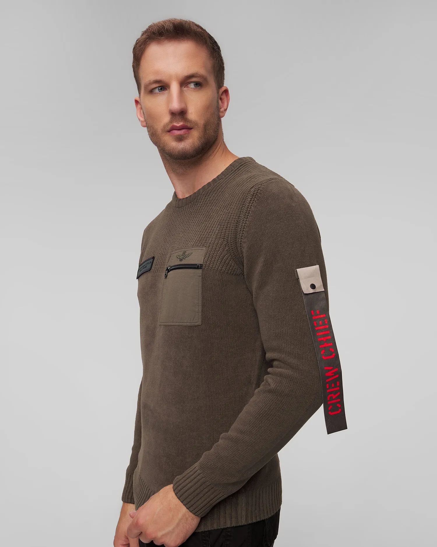 Maglione marrone da uomo Aeronautica Militare 242MA1515L539-39316