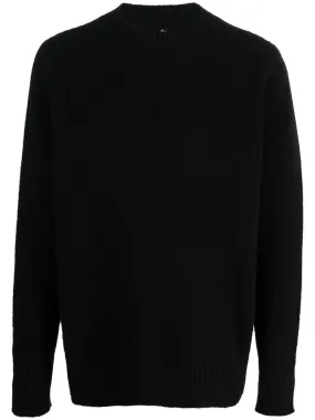 maglione nero logo intarsio
