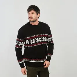 Maglione nero stampa natale
