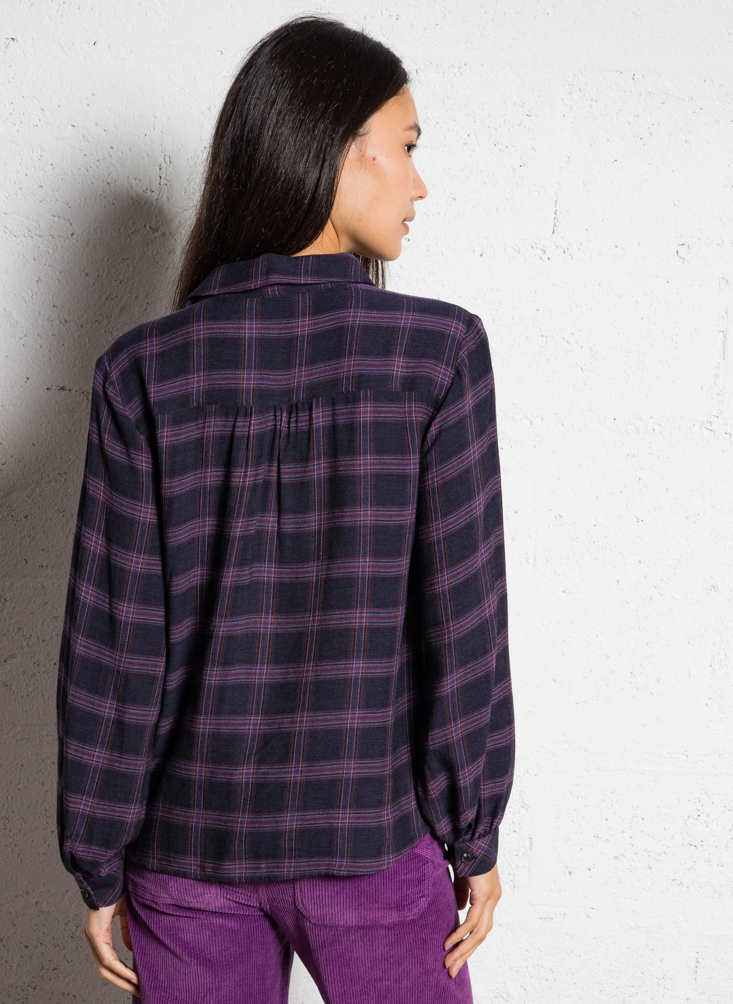  MAISON 123   BABYLON - Camicia a quadri | Viola