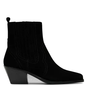  MAISON 123   RACHEL - Stivaletti in pelle scamosciata con tacco | Nero