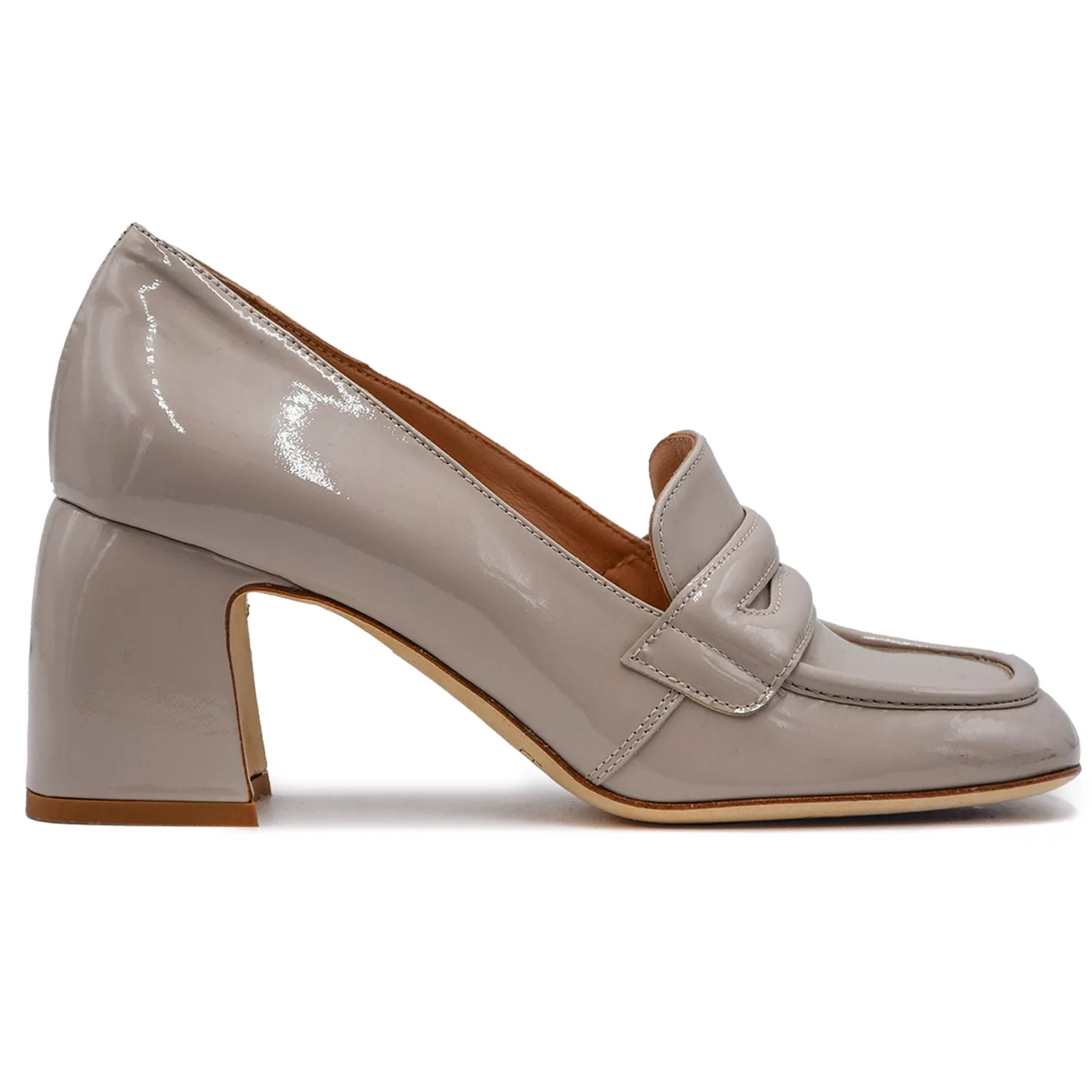 Mocassini Beige Naplak Laura Bellariva Donna Con Cuciture A Vista