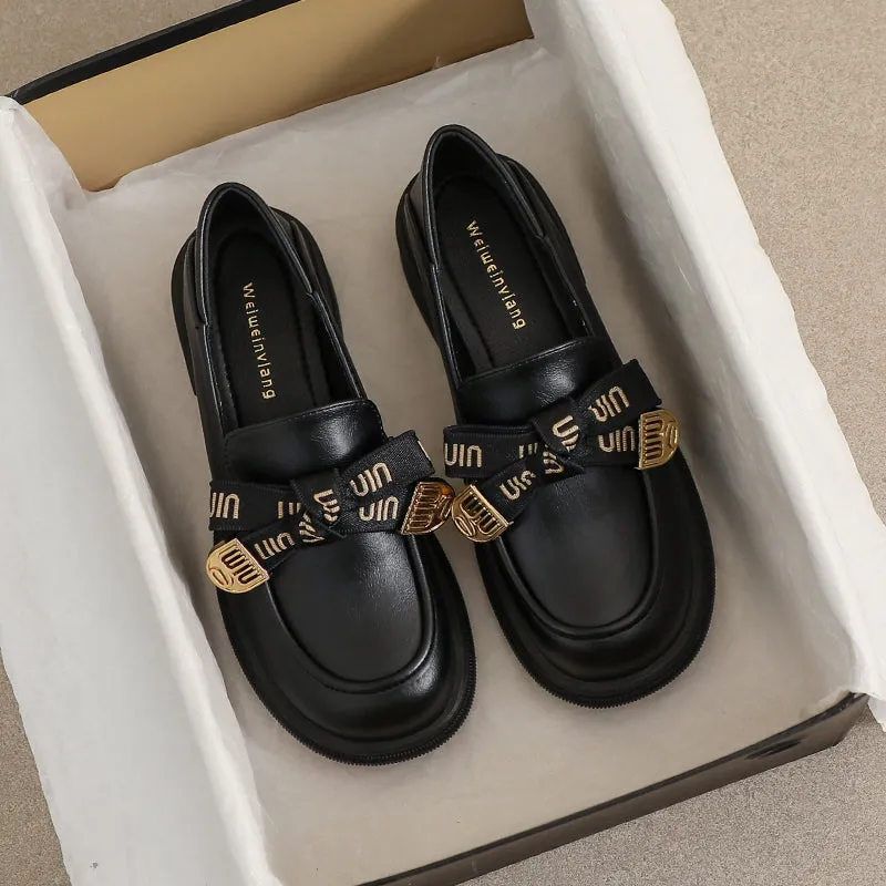 Mocassini casual con fiocco alla moda da donna