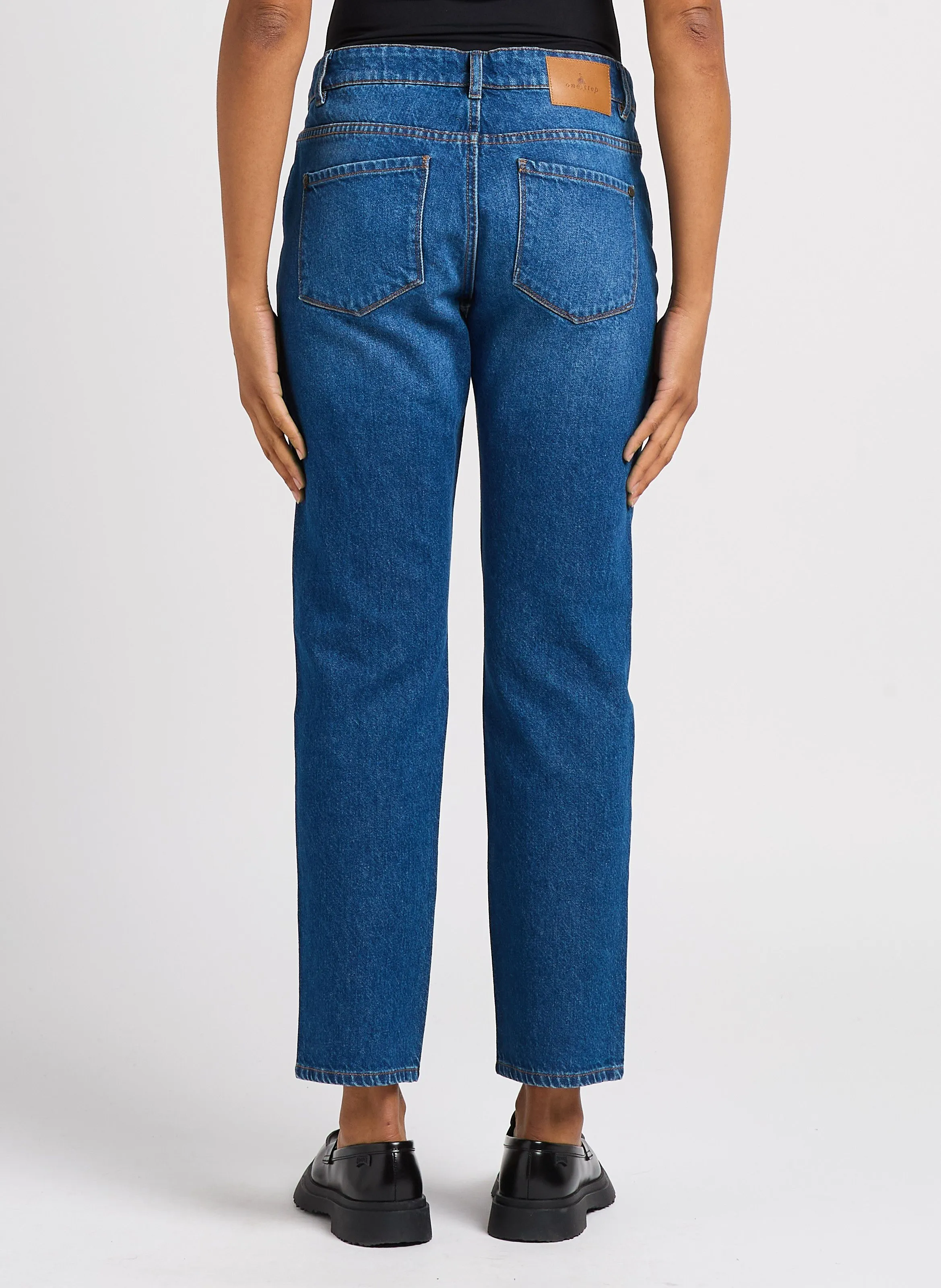  ONE STEP   LE CARLA - Jeans a vita alta diritti in cotone | Blu