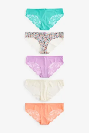 Pizzo - Brasiliana che non ha alcun effetto vpl - Confezione da 5 slip