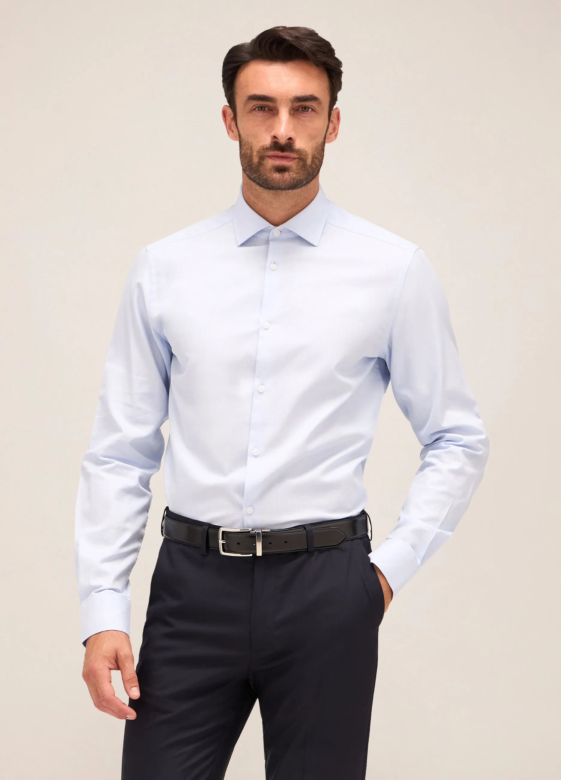 RUMFORD  Camicia slim fit colletto francese in cotone uomo