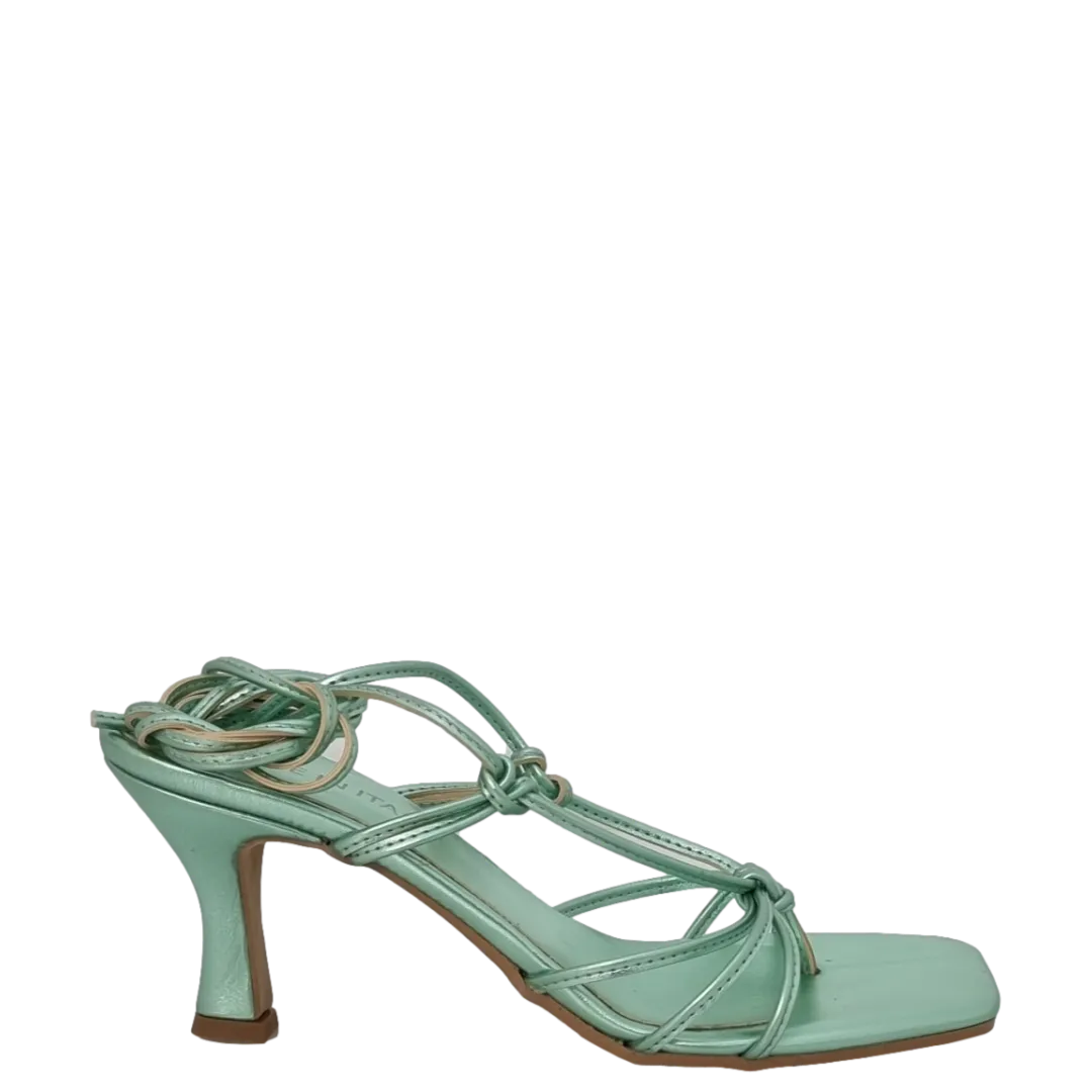 Sandali infradito alla schiava laminato verde
