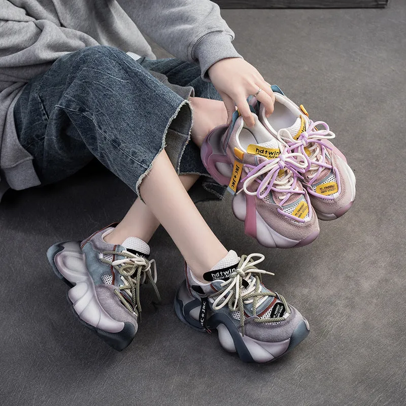 Scarpe da papà con plateau traspirante abbinate ai colori da donna