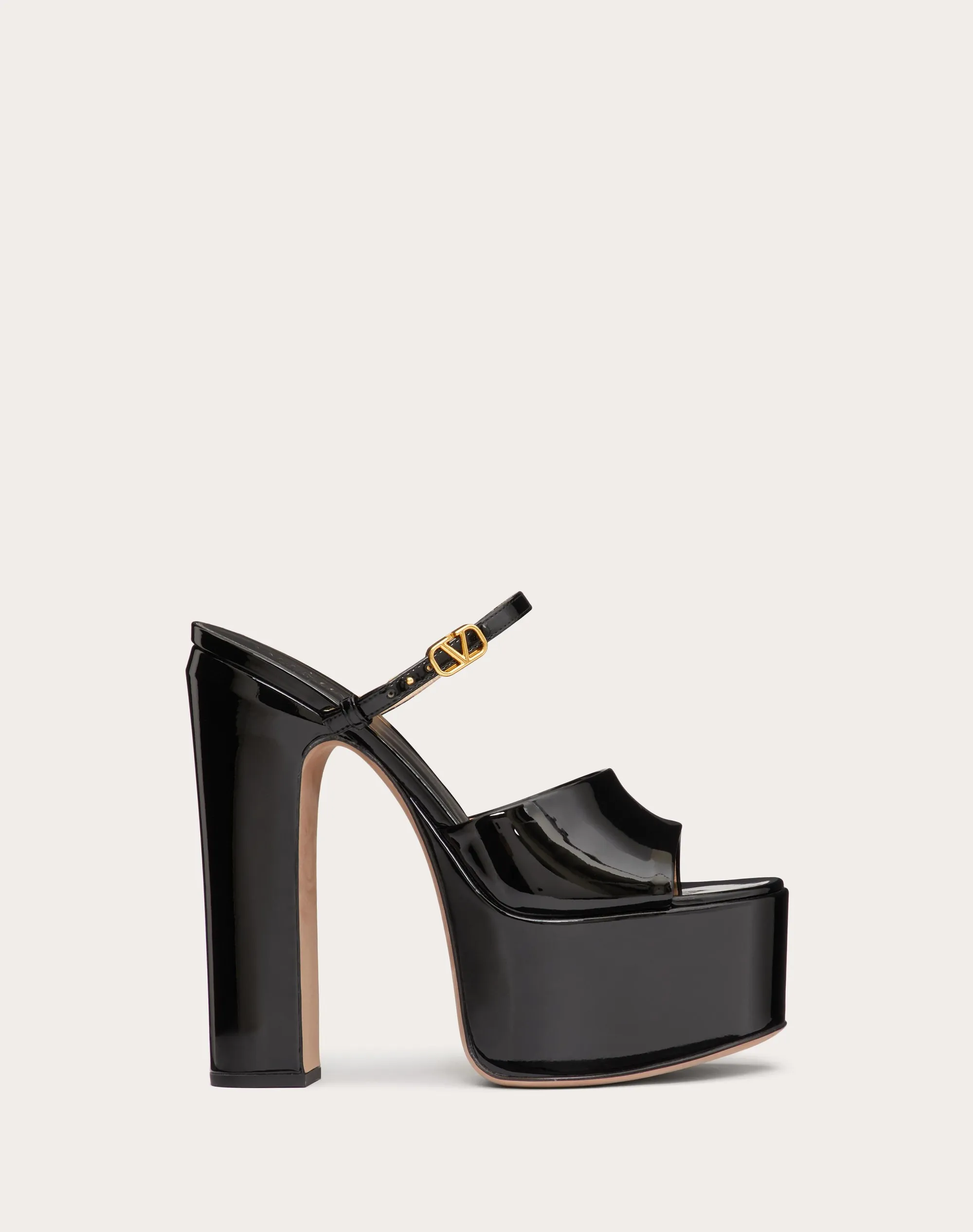 SLIDE CON PLATEAU VALENTINO GARAVANI TAN-GO IN VERNICE 155MM