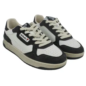 Victoria  Sneaker in Pelle con Lacci Bianco Nero 