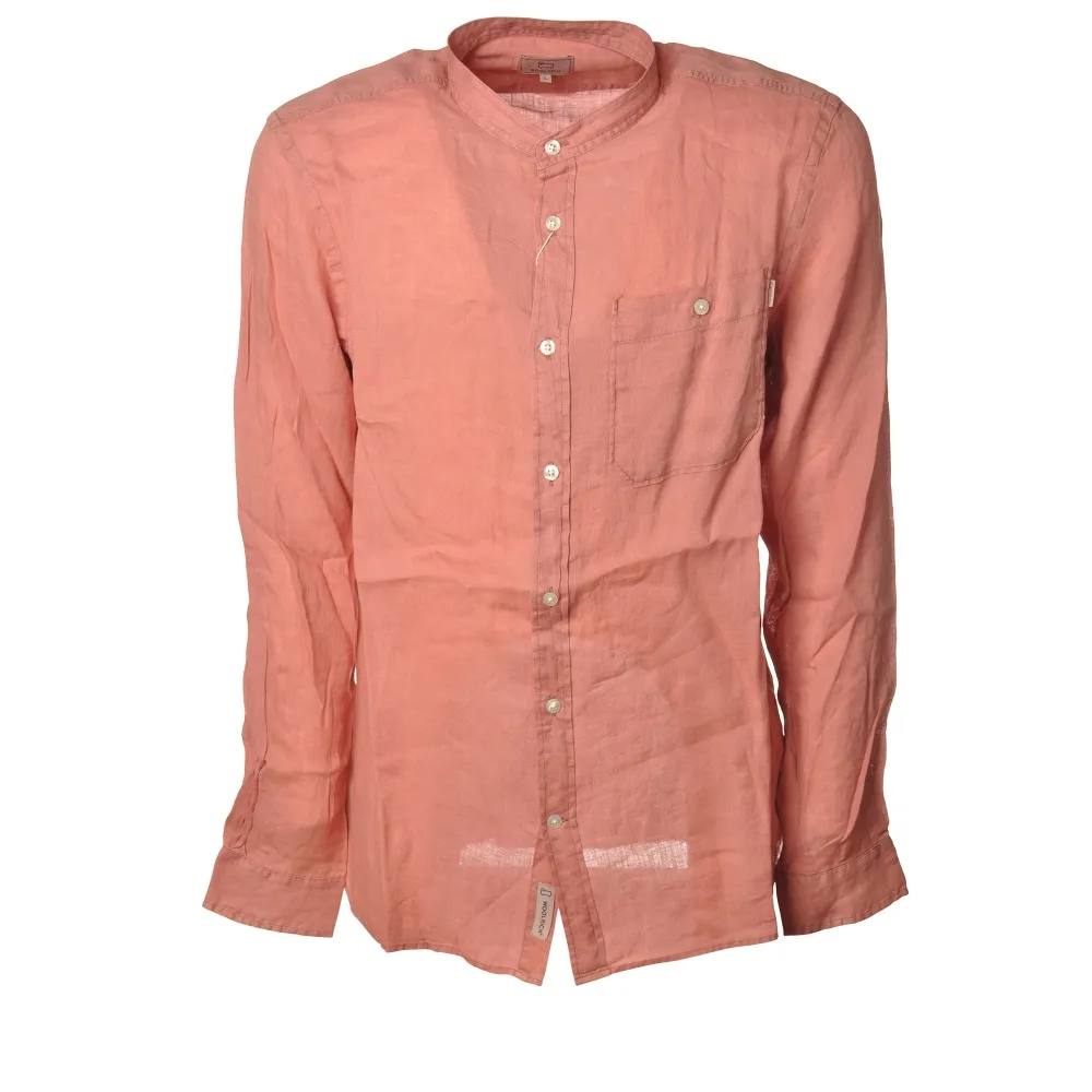 Woolrich - Camicia con Collo Coreano - Salmone - Camicia - Luxury Exclusive Collection